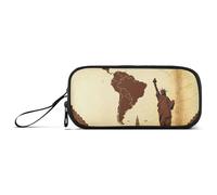 miaozhen Astuccio in nylon per matite retrò continente americano marrone grande capacità astuccio cancelleria organizzatore per scuola preppy infermiera estuche para