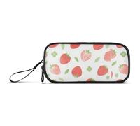 miaozhen Astuccio in nylon per matite rosso fragola rosa chiaro grande capacità astuccio cancelleria per i bambini universitari estuche para