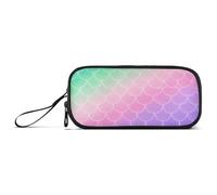 miaozhen Astuccio in nylon per penne a forma di sirena arcobaleno rosa viola grande capacità grande cerniera astuccio cancelleria per ragazzi universitari estuche para