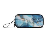 miaozhen Astuccio in nylon per penne e matite di lusso marmo blu oro grande capacità grande astuccio con cerniera borsa di cancelleria per liceo teen estuche para