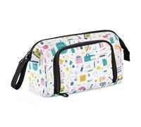 miaozhen Astuccio organizer di grande capacità astuccio morbido multifunzionale portapenne cosmetico per studenti universitari scuola elementare scarabocchio cartone animato colorato cartuchera para