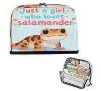 miaozhen Astuccio organizer per matite di grande capacità, organizer multi-slot per riporre oggetti per ragazze adolescenti, materiale scolastico, solo una ragazza che ama la salamandra útiles