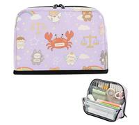 miaozhen Astuccio organizer per matite di grande capacità sacchetti di trucco multiuso cancelleria astuccio per insegnanti scuola animale granchio coniglio Bilancia lilla cartuchera para lapices