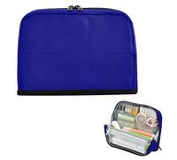miaozhen Astuccio organizer per matite di grande capacità sacchetti per trucco robusto scatola organizer per ragazzi college tinta unita blu navy puro pianura bolsa para lapices de ninos