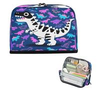 miaozhen Astuccio per matite di grande capacità astuccio per matite semplice cancelleria astuccio per infermiera ufficio blu scuro dinosauro colorato estuches para el colegio