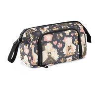 miaozhen Astuccio per matite di grande capacità, astuccio portatile con portapenne, per ragazze, college, Mr & mrs Animal Bear Peach Gold cajita para lapices