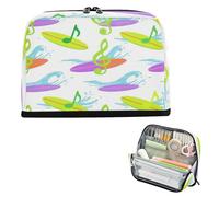 miaozhen Astuccio per matite di grande capacità borsa portaoggetti con cerniera organizer per ragazzi forniture scolastiche trendy verde fluorescente barca nota bianca estuche para lapices nina