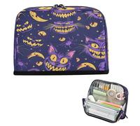 miaozhen Astuccio per matite di grande capacità borse per penne monete leggere per ragazzi adolescenti forniture scolastiche preppy Halloween spaventoso Cheshire Cat Trendy bolso para herramientas