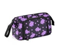 miaozhen Astuccio per matite di grande capacità con scomparto in piedi astuccio per insegnanti forniture per scuole superiori Puffer Fish Lavanda Polka Dot Pattern estuche para lapuces