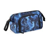 miaozhen Astuccio per matite di grande capacità per ragazze con cerniera astuccio con cerniera per ragazze forniture scolastiche blu lampeggiante misterioso Phoenix articulos para la escuela