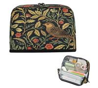 miaozhen astuccio per matite di grande capacità portapenne con cerniera borsa multiuso per adolescenti elementari William Morris Design Bird estuche de lápices para ninas