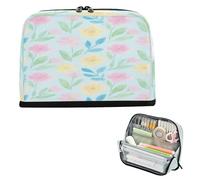 miaozhen Astuccio per matite di grande capacità portapenne sottile organizer per bambini elementari fiori e foglie colorati caja para lapices escolares nina