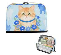 miaozhen astuccio per matite di grande capacità verticale borsa organizer grande scatola organizer per ragazzi forniture scolastiche re di gatto marrone blu estuche para lapices