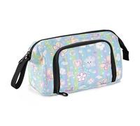 miaozhen Astuccio per penne di grande capacità carino materiale scolastico astuccio portatile con cerniera per studenti università farfalle fiori cartone animato estuche para lapices