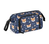 miaozhen Astuccio per penne di grande capacità fresco astucci leggeri per adolescenti per preppy elementare personalizzato volpe fiore blu estuche para lapiceros
