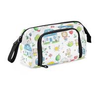 miaozhen Astuccio per penne di grande capacità speciale astuccio con manico pennello e astuccio per adulti college cartone animato carino colore stick figure lapiceras para ninas