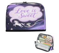 miaozhen Astuccio portapenne di grande capacità astuccio per matite ad alta capacità portapenne per adolescenti forniture scolastiche preppy Love Is Sweet Animal unicorni blu estuche para lapices