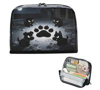 miaozhen Astuccio portapenne di grande capacità borsa per il trucco leggero organizer da scrivania per bambini forniture scolastiche misterioso notte oscura cane nero bolsita para lapices