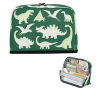 miaozhen Astuccio portapenne di grande capacità con cerniera organizer per cancelleria per insegnanti asilo dinosauro Silhouett-rex verde caja para lapices escolares nina