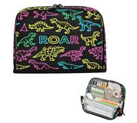 miaozhen Astuccio portapenne di grande capacità, organizer da scrivania multiuso per ragazze, università, ruggente, dinosauro, giallo, verde, nero, bolsas para herramientas