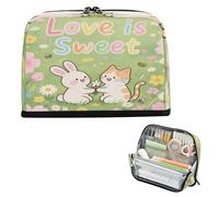 miaozhen Astuccio portapenne di grande capacità, organizer multifunzionale per studenti, forniture per scuole superiori, Love Is Sweet Animal Bunny Cat lapiceras para ninas