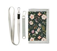 miaozhen Bel fiore oliva colorato trifold portafoglio sottile per gli uomini per le donne pop robusto portafoglio a tre ante per gli uomini con cordino billetera para hombre, Bel fiore oliva colorato,