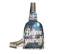 miaozhen Believe in Yourself, borsa a tracolla antifurto con unicorni, da donna, per viaggi, credi in te stesso con simpatici unicorni, Believe in Yourself, simpatici unicorni animali