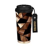 miaozhen Bicchiere da caffè da uomo con coperchio in vetro colorato nero moda tazza da caffè per andare in acciaio inox per caldo e freddo 500 ml a prova di perdite