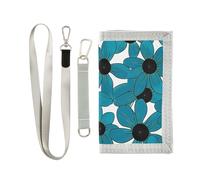 miaozhen Black-eyed Susan Simple Line Art Valentines Ciano portafogli per gli uomini regali cool portafogli casual minimalisti per gli uomini con cordino cartera para hombre