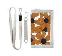 miaozhen Black-eyed Susan Simple Line Art Valentines Coffee billfold portafoglio regali per giovani minimalista leggero portafoglio billfold con cordino carteras para hombre