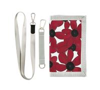 miaozhen Black-eyed Susan Simple Line Art Valentines Red card portafogli per gli uomini regali per giovani cool casual card portafogli uomini con cordino cartera para hombre