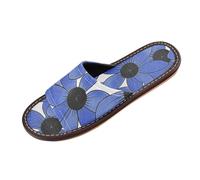 miaozhen Black-eyed Susan Simple Line Art Valentinesnes Blu Spa Doccia Pantofole Indoor Outdoor Riutilizzabili Morbido Personalizada para Slides Sandali per Ospiti, Hotel, Viaggi, Aereo zapatillas