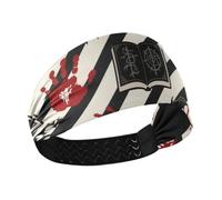 miaozhen Bloody Halloween Spooky Red Devil's Eye Handprint Antiscivolo? fascia da corsa per le donne sudore elastico per tennis Yoga Ciclismo Allenamenti cinta para el cabello