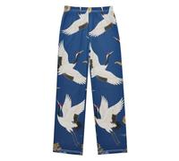 miaozhen Blu e Dorato Giapponese Cloud Crane Ragazzi Pajama Pantaloni Leggero Ragazzi Primavera Pigiama Pigiama para ninos 8 11-12Y