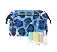 miaozhen Blu Leopard Cheetah Print Borse Cosmetici Per Le Donne Leggero Cambiamento Borsa per Essenziali Per Le Donne monedero chico para monedas, Stampa leopardata blu Ghepardo, moderno