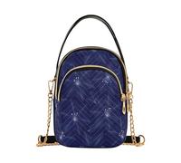 miaozhen Blu Navy Floreale Estetica alla moda piccola borsa a tracolla con multi tasche borsa a mano per le donne per l'esecuzione bolso cruzado para mujer