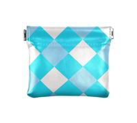 miaozhen Blu Rombo A Scacchi Delle Donne In Pelle Moneta Borsa Casi di Carta Fantasia Organizzatori di Denaro per Signore Borsa mujer para monedas, rombo blu a scacchi, 1 size