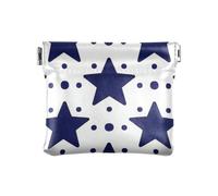 miaozhen Blu Scuro Stelle Dot Bianco Delle Donne Piccolo Cuoio Della Borsa Della Moneta Del Raccoglitore Fancy Pocket Purse Makeup Bag per gli Uomini Donne Travel de mujer para mon, stelle blu scuro
