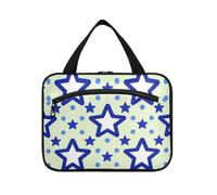 miaozhen Blu Stars Dot Giallo appeso dimensioni articoli da toeletta per gli uomini con gancio, moda designer per le signore bolso para maquillaje de mujer L, stelle blu puntino giallo, moderno