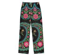 miaozhen Blu Verde Paisley Fiore Boho Nero Ragazzi Pajama Pantaloni Leggeri Ragazzi Pigiama Lounge Pantaloni pigiama talla 16 para ninos 11-12Y