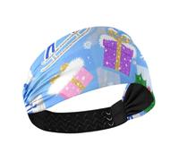 miaozhen Blu-viola Check Merry Christmas no slip donne fasce elastiche per il sudore per la testa per palestra yoga uso quotidiano bandas para el cabello deportivas
