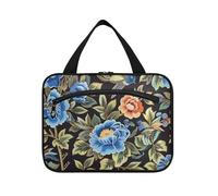 miaozhen Blue and Peach Vintage Flowers Hanging mens borsa da viaggio con gancio, designer essenziale per le signore bolso de para mujer L, Fiori vintage blu e pesca, moderno