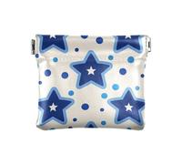 miaozhen Blue Stars Dot Blu Chiusura Portafoglio Porta Carte Unico Mini Makeup Bag per Signore Borsa Guarda Monedas para carro, stelle blu puntino blu, 1 size