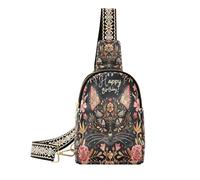 miaozhen Bohemian Marocchino Style Happy Birthday Animal Cat Bronzo borse corpo per impermeabile borsa a tracolla per le donne per i viaggi, stile marocchino bohémien buon compleanno animale gatto