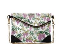 miaozhen Borsa a tracolla da polso in pelle da donna alla moda borse a tracolla per matrimonio William Morris glicine tropicale colorato carteras elegantes para mujer