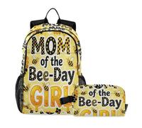 miaozhen Borsa da scuola per ragazzo, gatto, graffiti, mamma e papà dell'ape, per compleanno, 18 l, borsa per la scuola e portapranzo per ragazzi, 10-12, mochila para ni?as