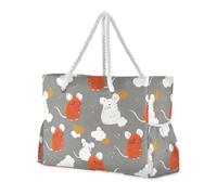 miaozhen Borsa da spiaggia di grande capacità da uomo con cerniera Oliver Jeffers Style Mouse Rust grandi borse tote per le donne per il lavoro per i viaggi in palestra le vacanze