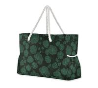miaozhen Borsa da spiaggia impermeabile portatile con cerniera Geranium Ark Green tote bags per lavoro Top Beach Bag, Pool Bag, Work Bag, Shopping Bag