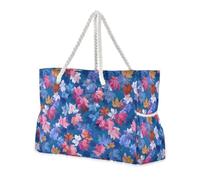 miaozhen Borsa da spiaggia pieghevole a prova di sabbia per viaggi con cerniera Maple Leaf Denim grandi borse tote per le donne per il lavoro Buono per viaggi piscina nuoto spiaggia vacanze necessità