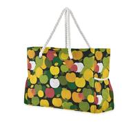 miaozhen Borsa da spiaggia portatile da uomo con cerniera Alaska frutta rossa e verde borse tote da donna per il lavoro Buono per i viaggi in piscina nuotare spiaggia vacanze necessità